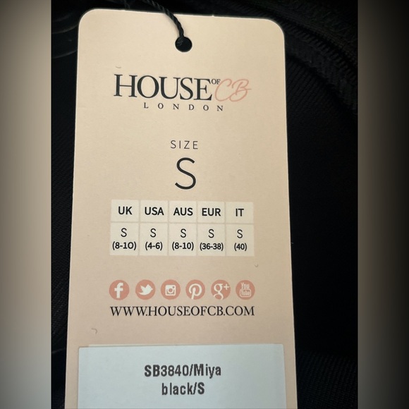 House of CB Miya Black Bandage Cut Out Dress S - Picture 5 of 9